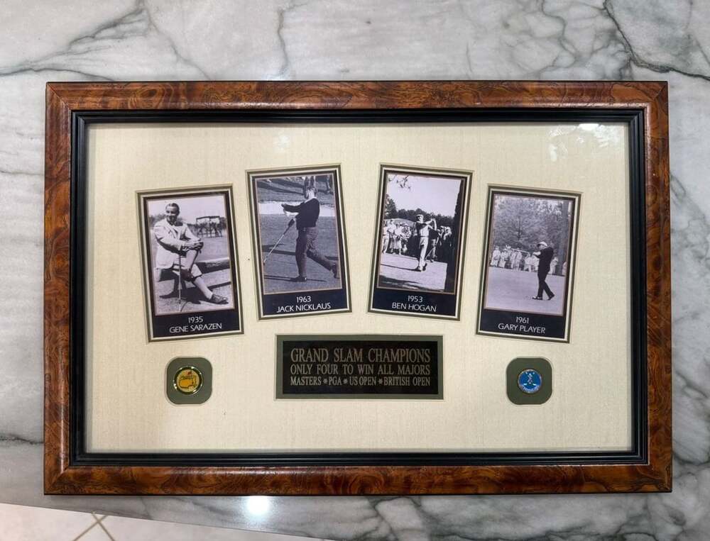 Grand Slam Golf Champions Framed cards Gene Sarazen, Jack Nicklaus, Ben Hogan